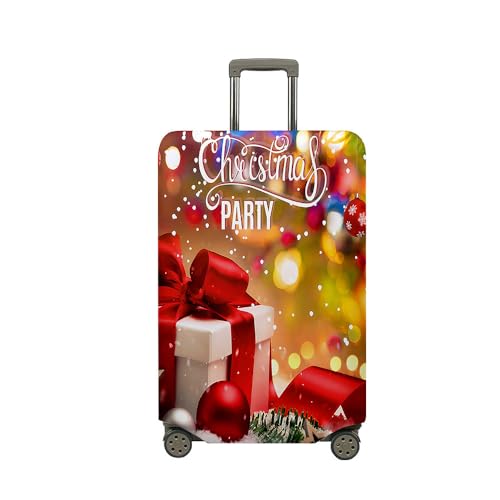 Treer Kofferhülle,Elastische Kofferschutzhülle,Frohe Weihnachten Reise Suitcase Cover,Waschbare Kofferüberzug Reisekoffer Hülle Schutz Bezug Schutzhülle (Weihnachten 2,XL) von Treer