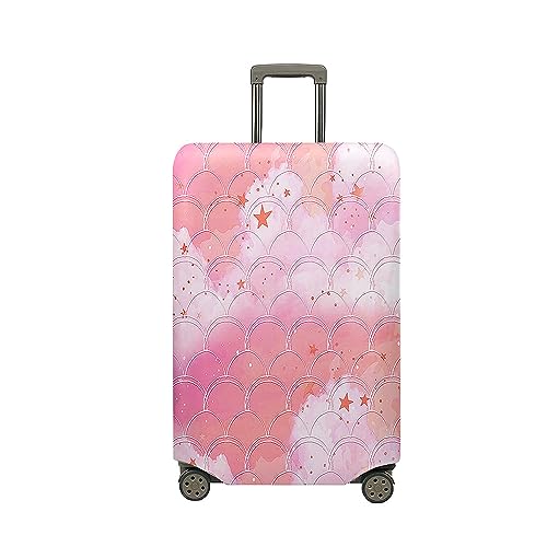 Treer Kofferhülle,Elastische Kofferschutzhülle,Geometrischer Druck Reise Suitcase Cover,Waschbare Kofferüberzug Reisekoffer Hülle Schutz Bezug Schutzhülle (Hellrosa,XL) von Treer