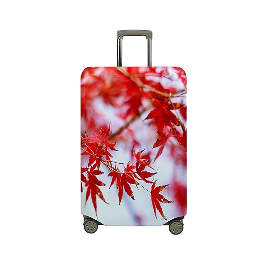 Treer Kofferhülle,Elastische Kofferschutzhülle,Herbst Drucke Reise Suitcase Cover,Waschbare Kofferüberzug Reisekoffer Hülle Schutz Bezug Schutzhülle (Ahornblatt,L) von Treer