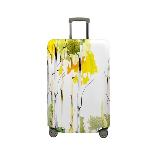 Treer Kofferhülle,Elastische Kofferschutzhülle,Herbst Drucke Reise Suitcase Cover,Waschbare Kofferüberzug Reisekoffer Hülle Schutz Bezug Schutzhülle (Gelb,S) von Treer