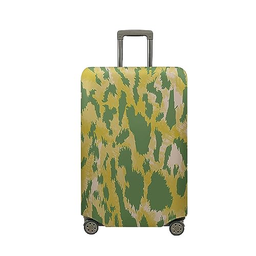 Treer Kofferhülle,Elastische Kofferschutzhülle,Leoparden Druck Reise Suitcase Cover,Waschbare Kofferüberzug Reisekoffer Hülle Schutz Bezug Schutzhülle (Grün,XL) von Treer