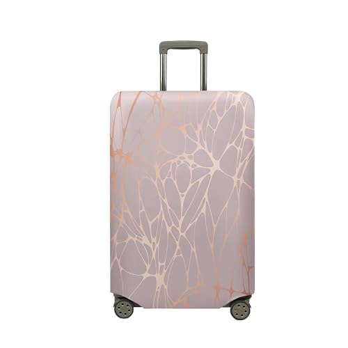 Treer Kofferhülle,Elastische Kofferschutzhülle,Marmordruck Reise Suitcase Cover,Waschbare Kofferüberzug Reisekoffer Hülle Schutz Bezug Schutzhülle (Pflaume,M) von Treer