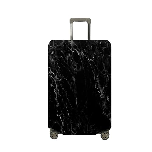 Treer Kofferhülle,Elastische Kofferschutzhülle,Marmordruck Reise Suitcase Cover,Waschbare Kofferüberzug Reisekoffer Hülle Schutz Bezug Schutzhülle (Schwarz,XL) von Treer