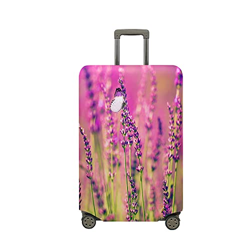 Treer Kofferhülle,Elastische Kofferschutzhülle,Mode Lavendel Druck Reise Suitcase Cover,Waschbare Kofferüberzug Reisekoffer Hülle Schutz Bezug Schutzhülle (Rosa,XL) von Treer