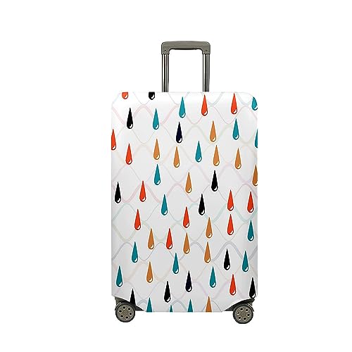 Treer Kofferhülle,Elastische Kofferschutzhülle,Modischer Wassertropfen-Druck Reise Suitcase Cover,Waschbare Kofferüberzug Reisekoffer Hülle Schutz Bezug Schutzhülle (Weiß,XL) von Treer