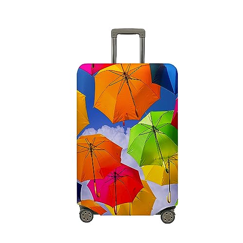 Treer Kofferhülle,Elastische Kofferschutzhülle,Regenschirm Druck Reise Suitcase Cover,Waschbare Kofferüberzug Reisekoffer Hülle Schutz Bezug Schutzhülle (Bunt,XL) von Treer