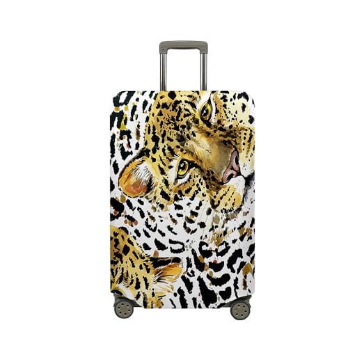 Treer Kofferhülle,Elastische Kofferschutzhülle,Tiger Druck Reise Suitcase Cover,Waschbare Kofferüberzug Reisekoffer Hülle Schutz Bezug Schutzhülle (Tiger Stripe,S) von Treer