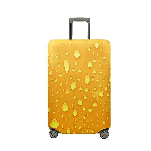 Treer Kofferhülle,Elastische Kofferschutzhülle,Wassertropfen Druck Reise Suitcase Cover,Waschbare Kofferüberzug Reisekoffer Hülle Schutz Bezug Schutzhülle (Gelb,L) von Treer