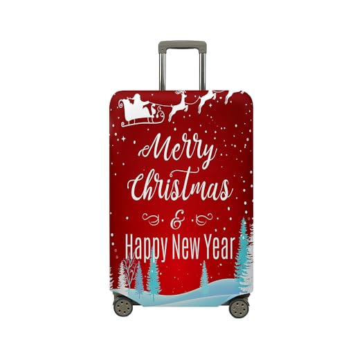 Treer Kofferhülle,Elastische Kofferschutzhülle,Weihnachten Druck Reise Suitcase Cover,Waschbare Kofferüberzug Reisekoffer Hülle Schutz Bezug Schutzhülle (Weihnachten,M) von Treer