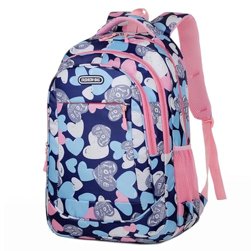 Treer Rucksack Kinder, Mädchen Schulrucksack für Kinder Kinderrucksack Mädchen Jungen Kindergartenrucksack Schulranzen 1-9. Klasse, Schulranzen für Schule Gehen, Reisen (Dunkelblau,M) von Treer