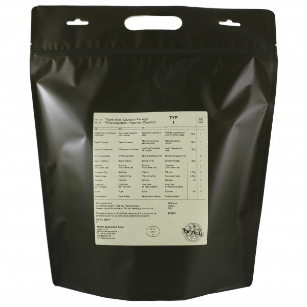 Trek'n Eat - Day Ration Pack Typ 1 Tactical - Tagesration Gr 1,1 kg Trek'n Eat - Day Ration Pack Typ 1 Tactical - Tagesration Gr 1,1 kg von Trek'n Eat