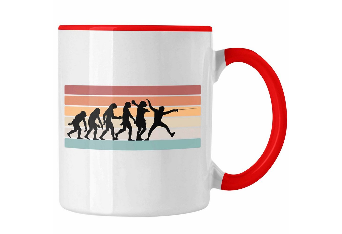 Trendation Tasse Fechten Tasse Geschenk Vintage Evolution Fechter Geschenkidee Geburtst von Trendation