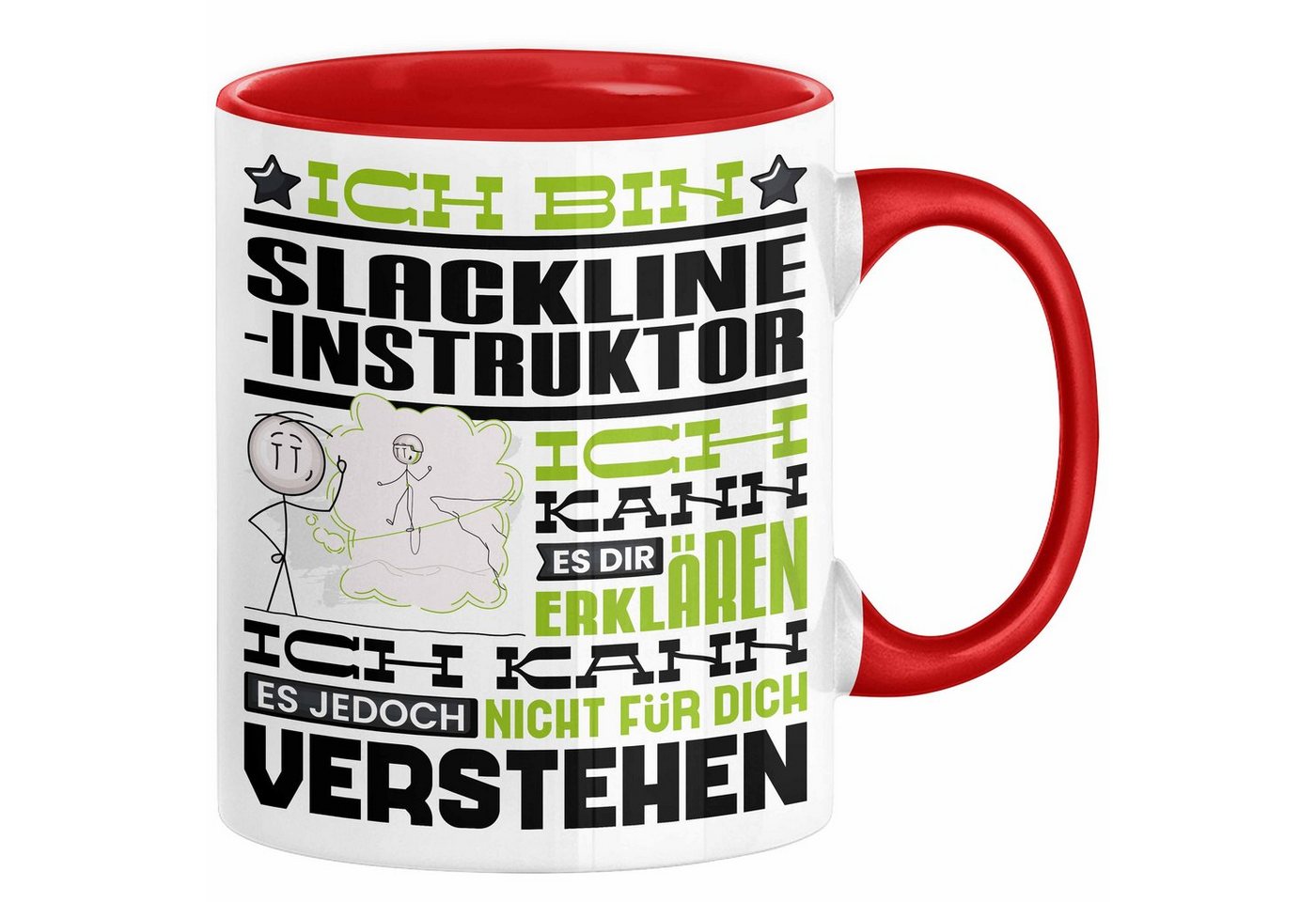 Trendation Tasse Slackline-Instruktor Geschenk Kaffee-Tasse Geschenkidee für Slackline- von Trendation