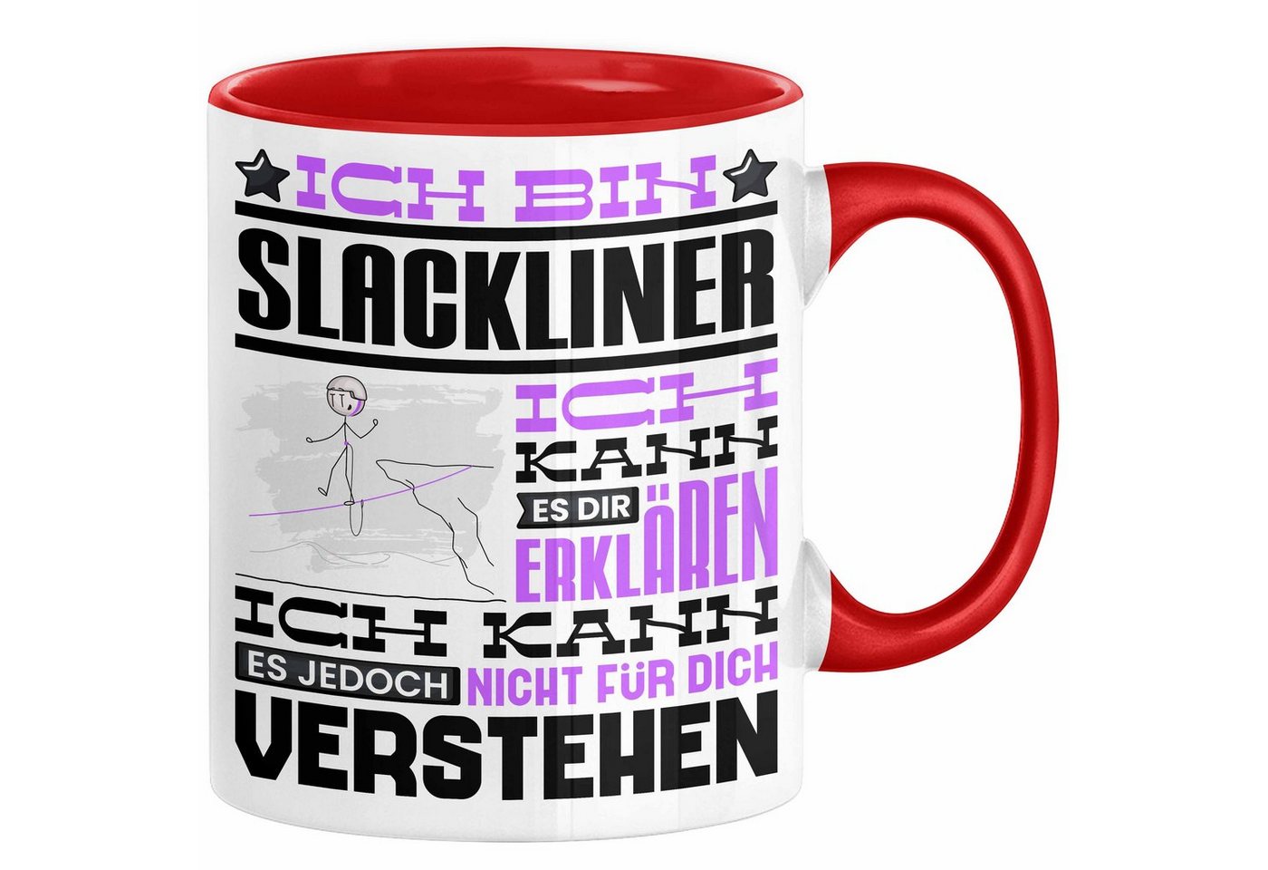 Trendation Tasse Slackliner Geschenk Kaffee-Tasse Geschenkidee für Slackliner Ich Bin S von Trendation