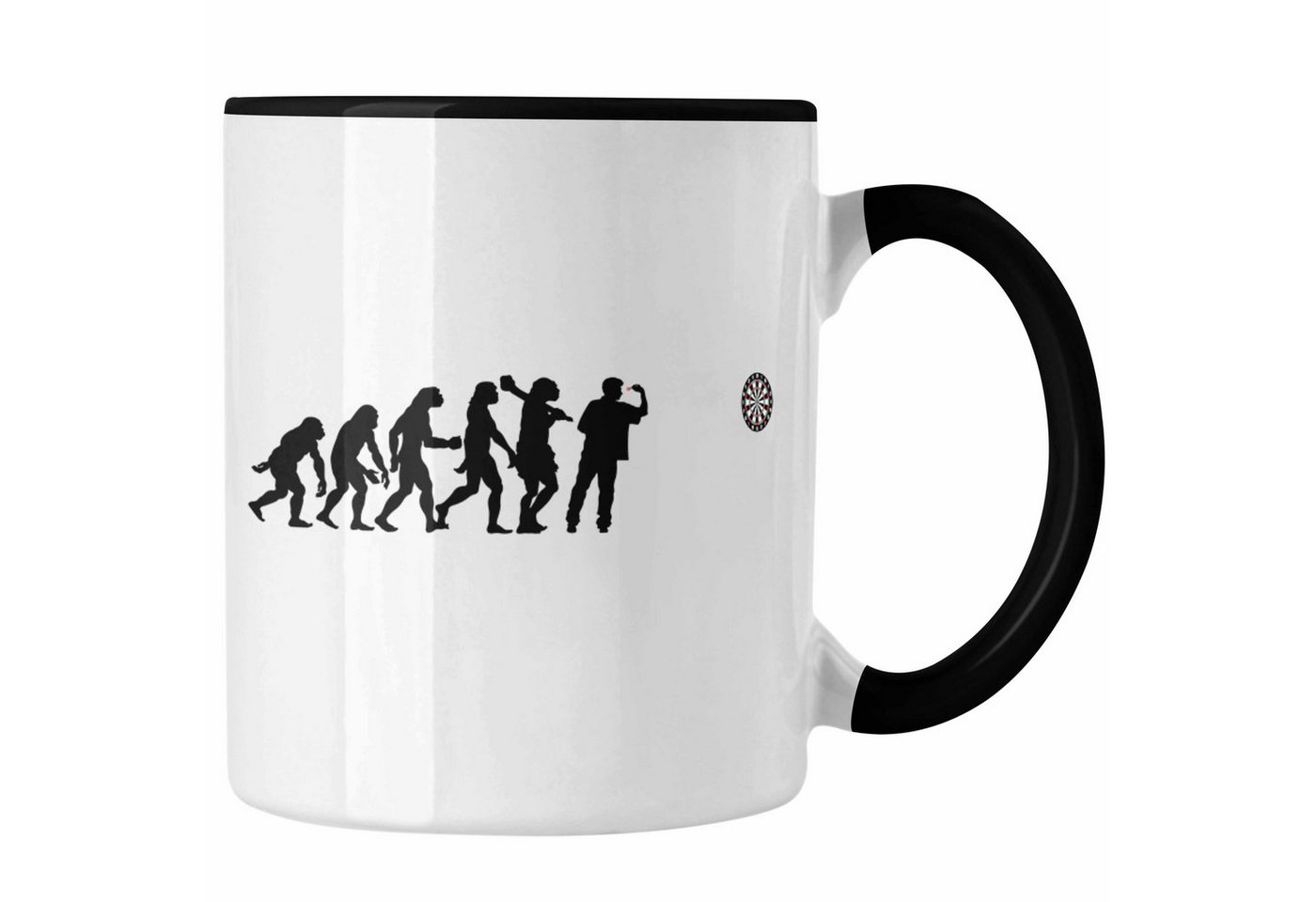 Trendation Tasse Trendation - Dart Tasse Dartpfeil Evolution Spruch Männer Dart-Spieler Geschenkidee von Trendation