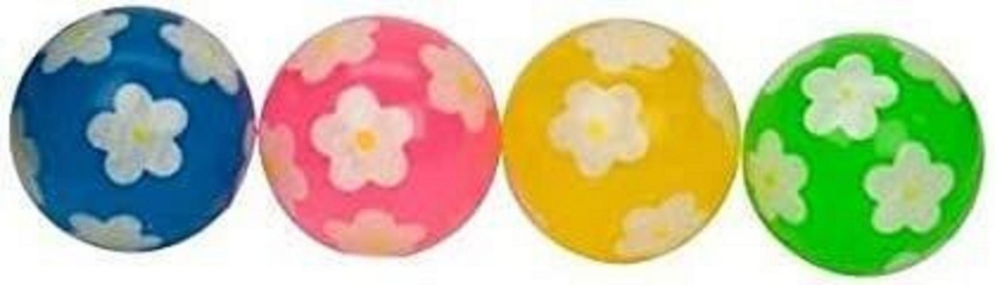 Trendhaus Flummi Flummi Ball Bunte Blumen - bunt ca. 43mm - Hüpfballe - Gummiball (1-St), Farbauswahl nicht möglich von Trendhaus