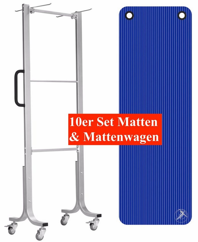 Trendy Sport Fitnessmatte 10x Professionelle Gym-, Fitness-, Yogamatten 180x60cm + Mattenwagen von Trendy Sport