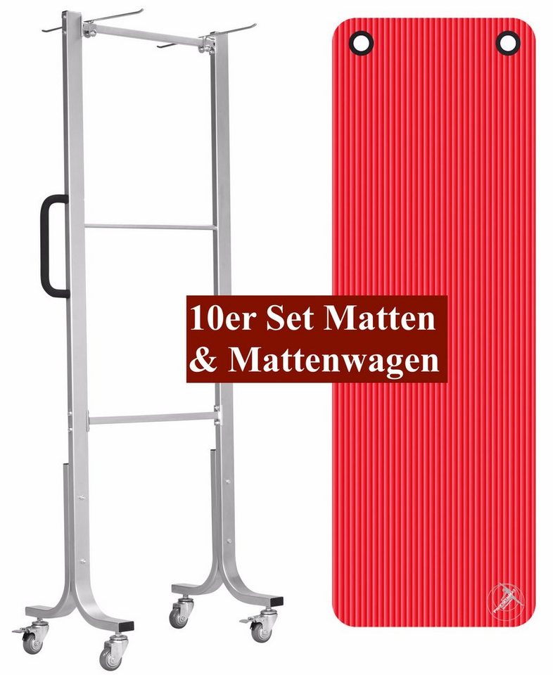 Trendy Sport Fitnessmatte 10x Professionelle Gym-, Fitness-, Yogamatten 180x60cm + Mattenwagen von Trendy Sport