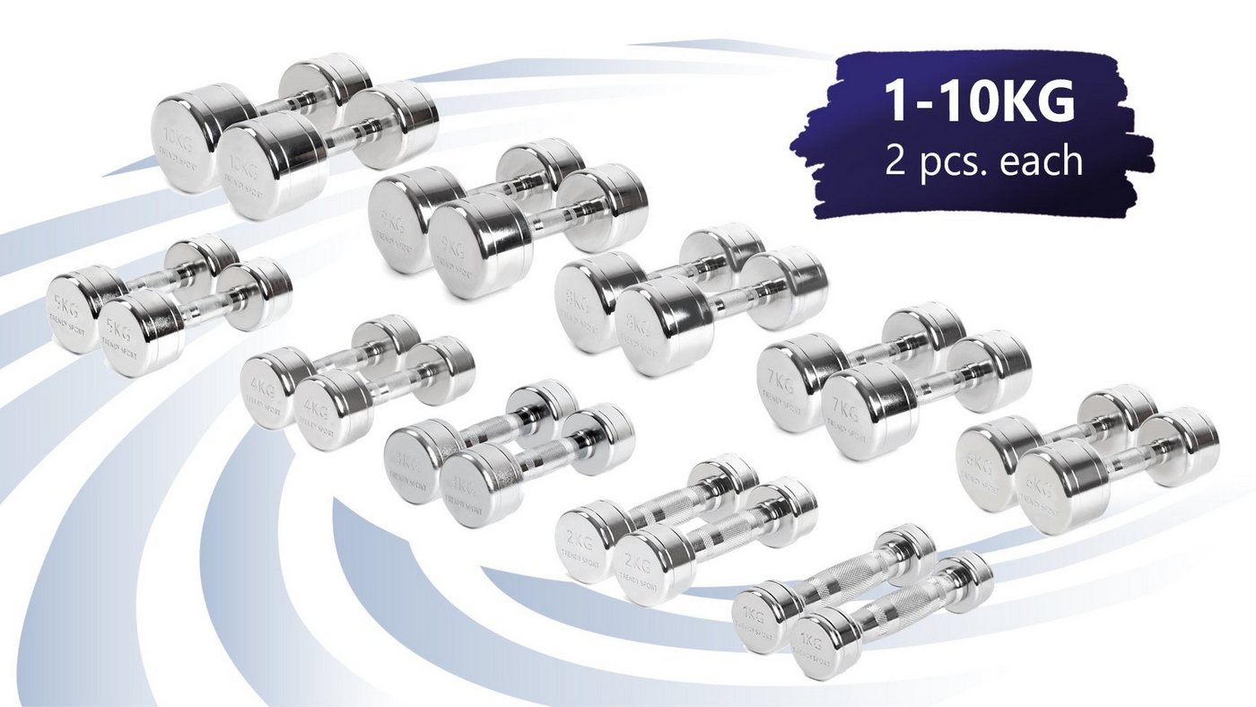 Trendy Sport Kurzhantel Chrom Kurzhantelset Gewichte 1 bis10 kg Hantel-Set Premium Fitness, 2x1kg 2x2kg 2x3kg 2x4kg 2x5kg 2x6kg 2x7kg 2x8kg 2x9kg 2x10kg Trendy Sport Kurzhantel Chrom Kurzhantelset Gewichte 1 bis10 kg Hantel-Set Premium Fitness, 2x1kg 2x2kg 2x3kg 2x4kg 2x5kg 2x6kg 2x7kg 2x8kg 2x9kg 2x10kg von Trendy Sport