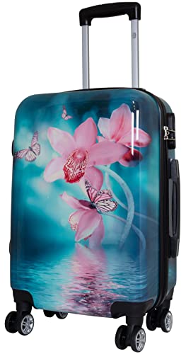 Trendyshop365 Hardcase Handgepäck - Blumen-Motiv Orchidee - 56 Zentimeter 36 Liter 4 Räder Zahlenschloss bunt Trendyshop365 Hardcase Handgepäck - Blumen-Motiv Orchidee - 56 Zentimeter 36 Liter 4 Räder Zahlenschloss bunt von Trendyshop365