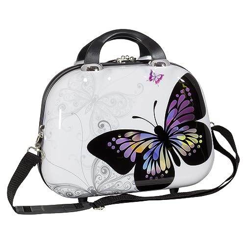 Trendyshop365 Hartschale Beautycase bunt für Mädchen und Damen Schmetterling Schmink-Koffer 12 Liter von Trendyshop365