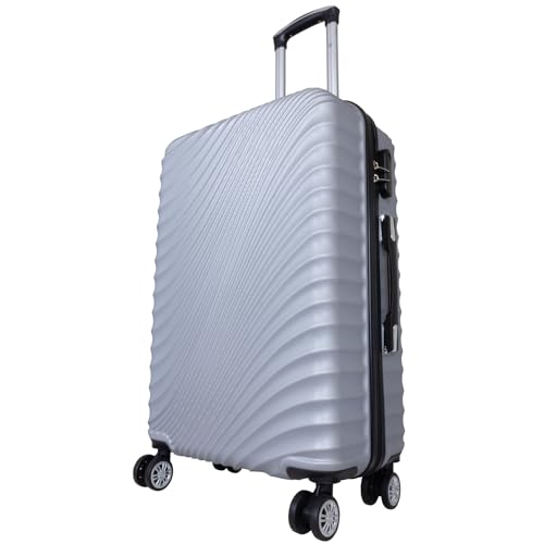 Trendyshop365 Hartschalenkoffer M Padua 67cm 66 Liter Trolley 4 Rollen Silber von Trendyshop365