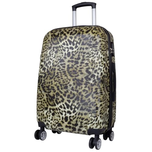 Trendyshop365 Hartschalen Koffer mittelgroß Leopardenfell 65 cm 59 Liter 4 Rollen von Trendyshop365