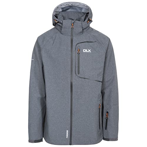 Trespass Herren Wasserdichte Jacke mit abnehmbarer Kapuze, Unterarmbelüftung und Ärmeltasche Caspar II, Dark Grey Marl, S, MAJKRAN10010_DGMS von Trespass