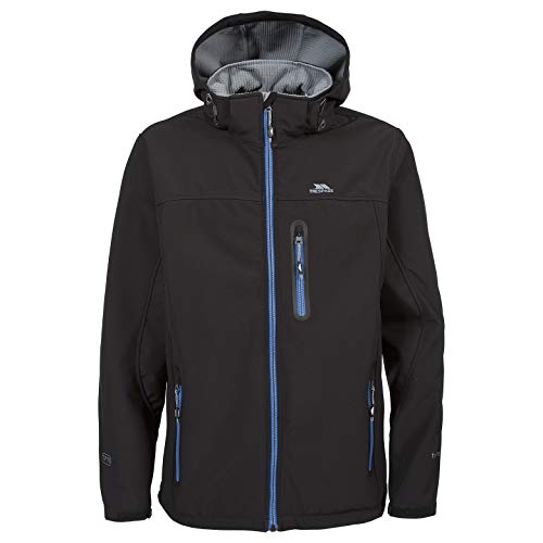 Trespass Hebron, Black, XS, Wasserdichte Softshelljacke mit Kapuze für Herren, X-Small, Schwarz Trespass Hebron, Black, XS, Wasserdichte Softshelljacke mit Kapuze für Herren, X-Small, Schwarz von Trespass