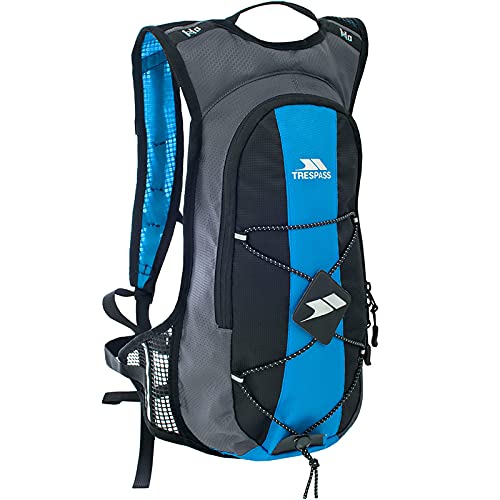 Trespass Mirror, Cobalt, Rucksack 15 Liter mit Hüftgurt & 2 Liter Wasserreservoir / Trinkblase / Hydration Pack, Blau von Trespass