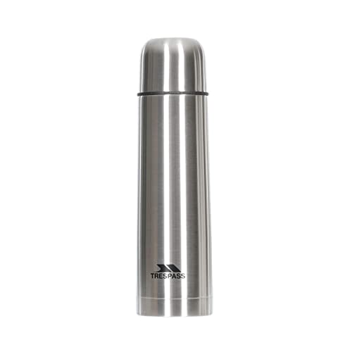 Trespass Thirst 75X, Silver, Unzerbrechliche Edelstahl Thermoskanne 750ml für Warme oder Kalte Getränke, Silber von Trespass