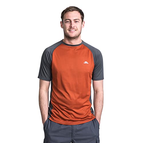 Trespass Herren Schnelltrocknendes Antibakterielles T-shirt Talca, Burnt Orange Carbon, XS, MATOTSN10005_BOOXS Trespass Herren Schnelltrocknendes Antibakterielles T-shirt Talca, Burnt Orange Carbon, XS, MATOTSN10005_BOOXS von Trespass