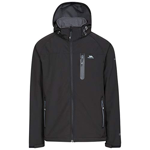 Trespass Accelerator II, Black, L, Wasserdichte Softshelljacke mit abnehmbarer Kapuze für Herren, Large, Schwarz Trespass Accelerator II, Black, L, Wasserdichte Softshelljacke mit abnehmbarer Kapuze für Herren, Large, Schwarz von Trespass