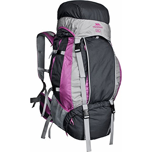 Trespass Aria, Pansy, Rucksack 60 Liter mit eingebauter Regenhülle, Rosa / Pink von Trespass