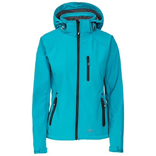 Trespass Bela II, Marine, Wasserdichte Softshelljacke mit abnehmbarer Kapuze für Damen, Blau, XXS und 2XS von Trespass