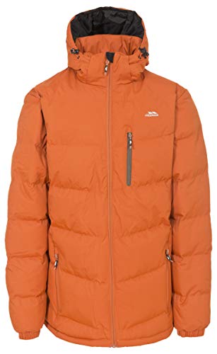 Trespass Blustery, Burnt Orange, L, Warme Gepolsterte Wasserdichte Jacke mit abnehmbarer Kapuze für Herren, Large, Orange von Trespass