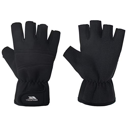 Trespass Carradale, Black, XL/XXL, Wasserdichte Fingerlose Neopren Handschuhe für Damen und Herren / Unisex, X-Large/XX-Large / 2XL / 2X-Large, Schwarz von Trespass