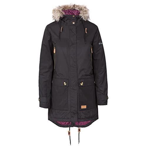 Trespass Clea, Black, XL, Wasserdichte Jacke mit Einrollbarer Kapuze für Damen, X-Large, Schwarz Trespass Clea, Black, XL, Wasserdichte Jacke mit Einrollbarer Kapuze für Damen, X-Large, Schwarz von Trespass
