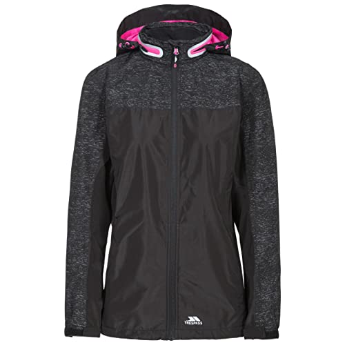 Trespass Attraction, Reflective Print, XS, Wasserdichte Jacke mit Einrollbarer Kapuze für Damen, Grau, X-Small von Trespass