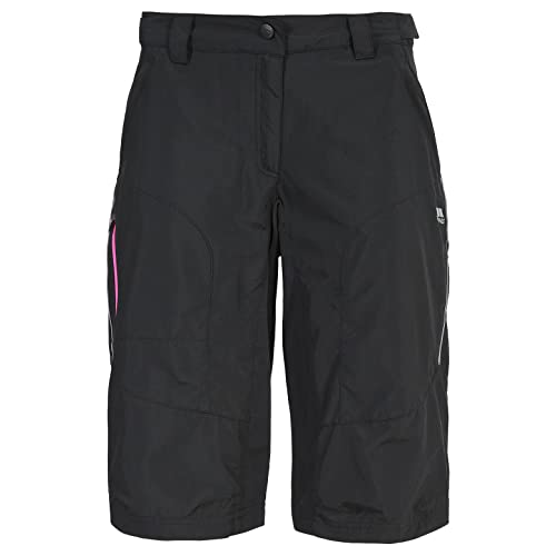 Trespass Sinem, Black, XS, Schnelltrocknende Fahrradshorts mit UV-Schutz für Damen, X-Small, Schwarz von Trespass