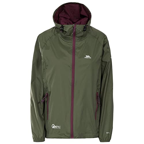 Trespass Qikpac Female Jacket, Moss, S, Kompakt Zusammenrollbare Wasserdichte Jacke für Damen, Small, Grün Trespass Qikpac Female Jacket, Moss, S, Kompakt Zusammenrollbare Wasserdichte Jacke für Damen, Small, Grün von Trespass