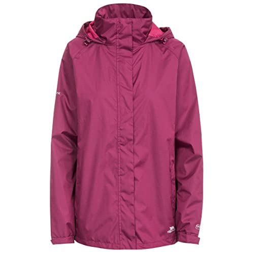 Trespass Damen Wasserdichte Regenjacke Mit Einrollbarer Kapuze Lanna II, Grape Wine, XS, FAJKRAM10018_GPWXS von Trespass