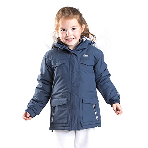 Trespass Doll, Navy, 2/3, Wasserdichte Skijacke mit abnehmbarer Kapuze und Schneefang für Kinder / Mädchen 2-12 Jahre, 2-3 Jahre, Blau von Trespass