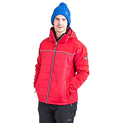 Trespass Drafted, Red, M, Gepolsterte Warme Wasserdichte Stretch Skijacke mit abnehmbarer Kapuze, Schneefang & Skipasstasche für Herren, Medium, Rot Trespass Drafted, Red, M, Gepolsterte Warme Wasserdichte Stretch Skijacke mit abnehmbarer Kapuze, Schneefang & Skipasstasche für Herren, Medium, Rot von Trespass