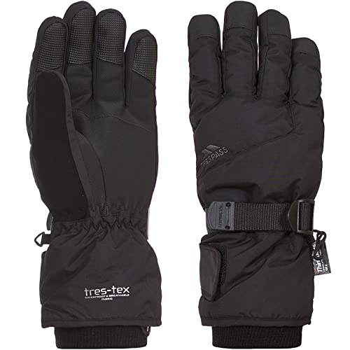 Trespass Ergon II, Black, XL, Warme Gepolsterte Wasserdichte Handschuhe für Damen und Herren / Unisex, X-Large, Schwarz von Trespass