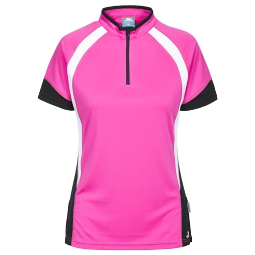 Trespass Harpa, Pink Glow, XXS, Schnelltrocknendes Fahrradtrikot mit Reflektierenden Details für Damen, XX-Small / 2XS / 2X-Small, Rosa / Pink von Trespass