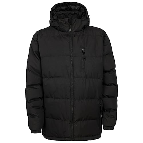 Trespass Herren Clip Warme Gepolsterte wasserdichte Regenjacke Mit Abnehmbarer Kapuze, Black, XXXL Trespass Herren Clip Warme Gepolsterte wasserdichte Regenjacke Mit Abnehmbarer Kapuze, Black, XXXL von Trespass