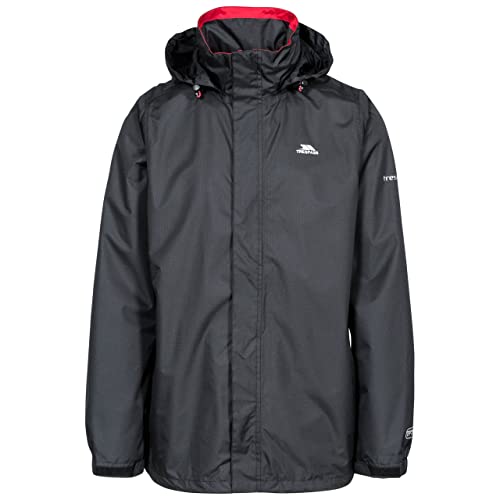 Trespass Herren Jacke Mit Einrollbarer Kapuze Fraser II, Black, L, MAJKRAN10005_BLKL Trespass Herren Jacke Mit Einrollbarer Kapuze Fraser II, Black, L, MAJKRAN10005_BLKL von Trespass