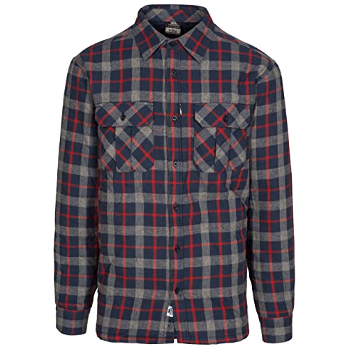 Trespass Herren RAPESEED Langärmliges Shirt Mit Brusttaschen, Navy Check, M Trespass Herren RAPESEED Langärmliges Shirt Mit Brusttaschen, Navy Check, M von Trespass