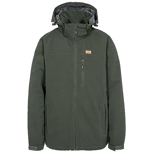 Trespass Herren War Wasserdichte Regenjacke mit verdeckter Kapuze, Olivgrün, S EU Trespass Herren War Wasserdichte Regenjacke mit verdeckter Kapuze, Olivgrün, S EU von Trespass